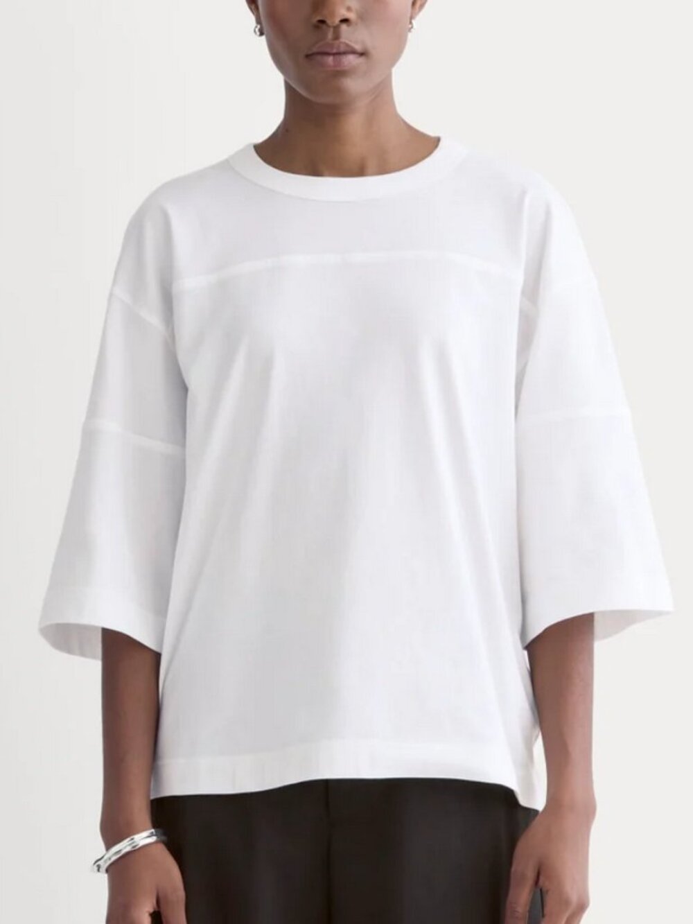 Everlane Oversized Varsity Tee in Essential Cotton White Size XS